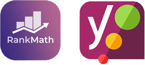 Rank Math and Yoast SEO plugin logos