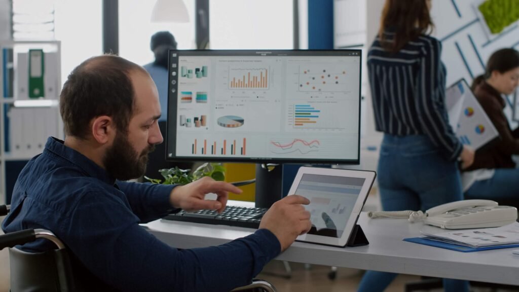 Team analysing technical SEO data on screens